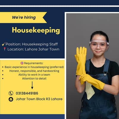 Housekeeping Staff ki zarort hy