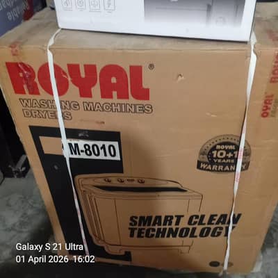 Royal Double Washing Machine Box Pack No Open No Use  Urgent Sale