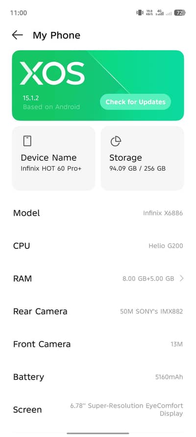 10 by 10 candishion  with box and charger hot 60pro plus