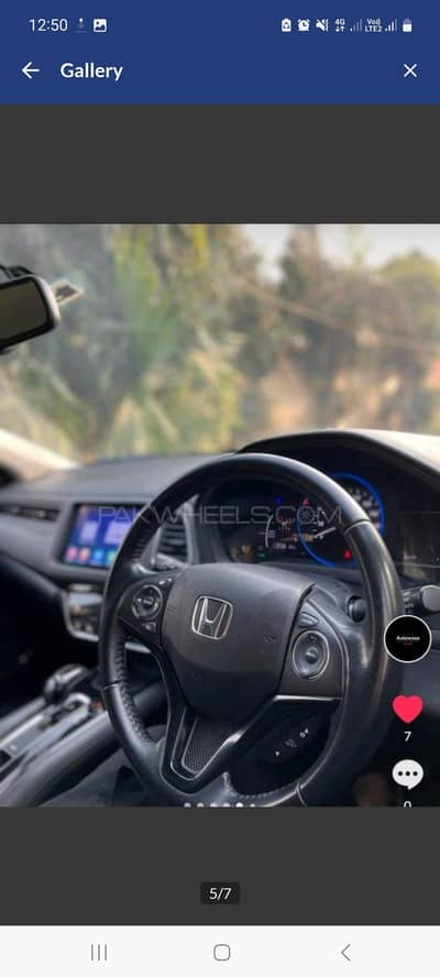 honda vezel hybrid xl sensing package 2018