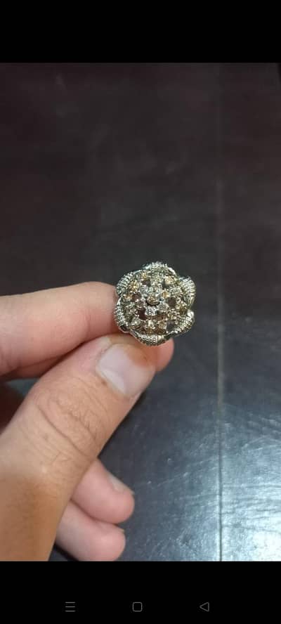 Diamond Ring for women. Diamonds in Silver material Rings