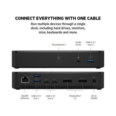 Belkin thunderbolt 3 dock plus with charger and c type cable available