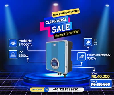 5kw Ongrid Inverter | Clearance Sale with Flat 70% Off