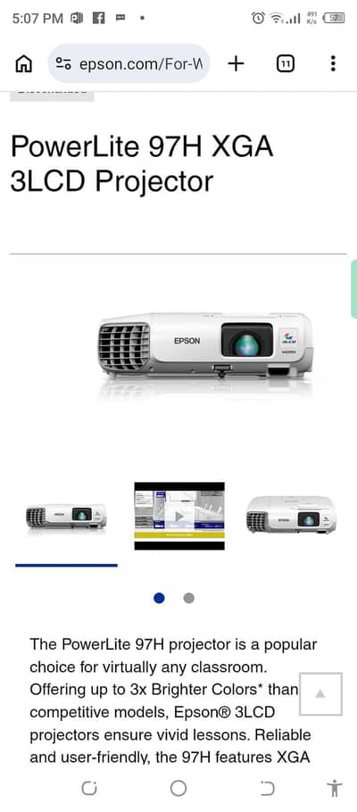 Epson eb97h duel HD projector new lamp