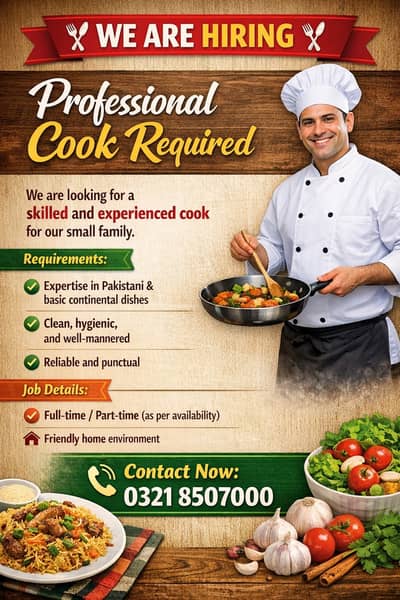 Hiring Professional Cook
