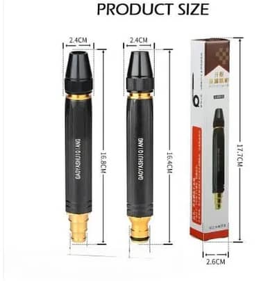 High Pressure Adjustable Car Wash and Lawn Watering Nozzle Black ABS