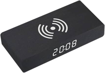UPQRSG Digital Alarm Clock with Wireless Charging Pad for Bedroom . . .
