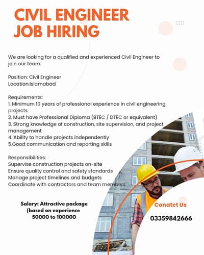 we are hiring civil engineer