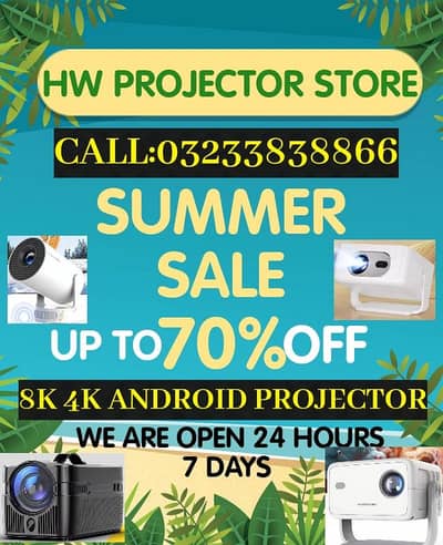 FULL HD 4K ANDROID SMART PROJECTOR/MULTIMEDIA PROJECTOR/HOME CINEMA