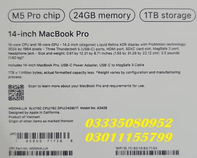 Macbook Pro / M5 Pro / 14" MGDR4 / Space BLACK - 24GB /1TB - 16 C GPU