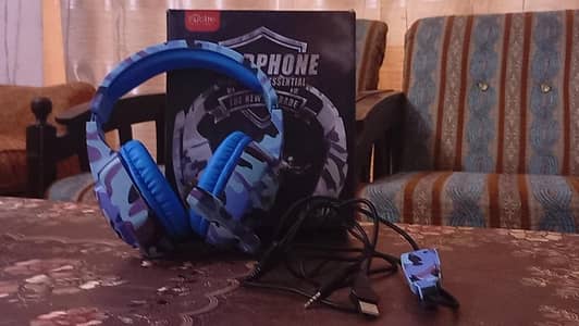 Kubite Blue Camo Gaming Headset with Built-in Microphone