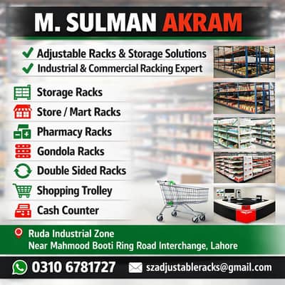 warehouse Racks, heavy racks, display racks, wall mounted racks, file