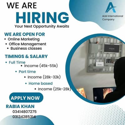 Full timeParrt time Home baseOfficre work job available