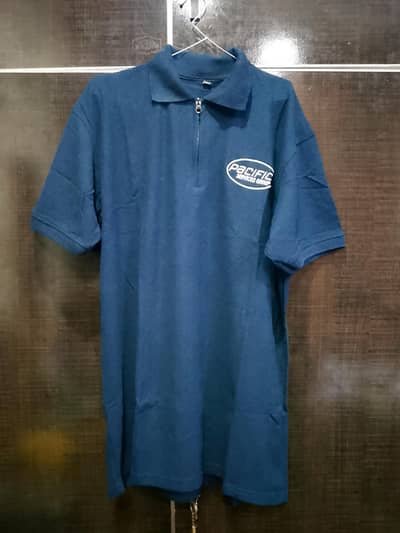 100 pcs polo shirts navy blue zipper front plocket