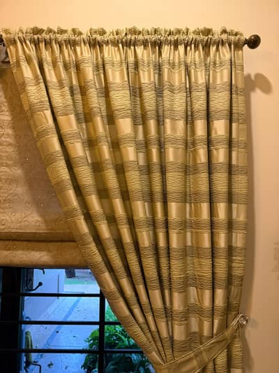 Curtains with belts.