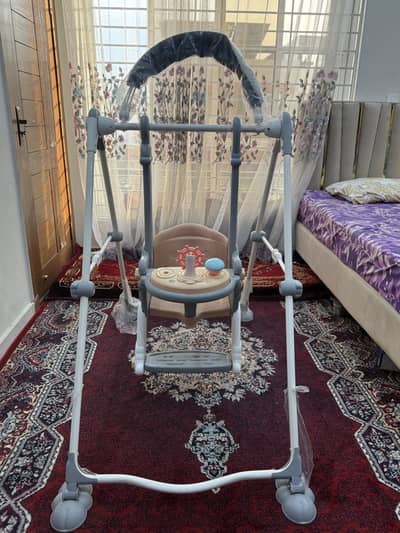Baby Swing with Stand – Music & Toy Tray – Like New