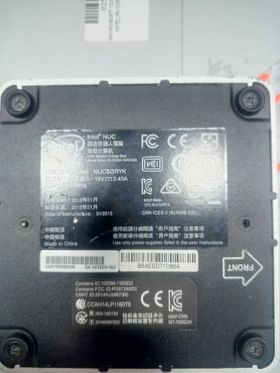 Intel nuc pc portable corei3 5th gen 8gbram 128ssd with adopter.