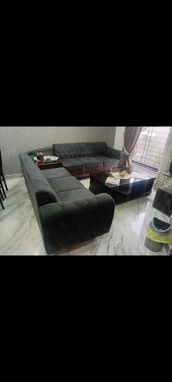 6 seater Dining table & L shape sofas 4