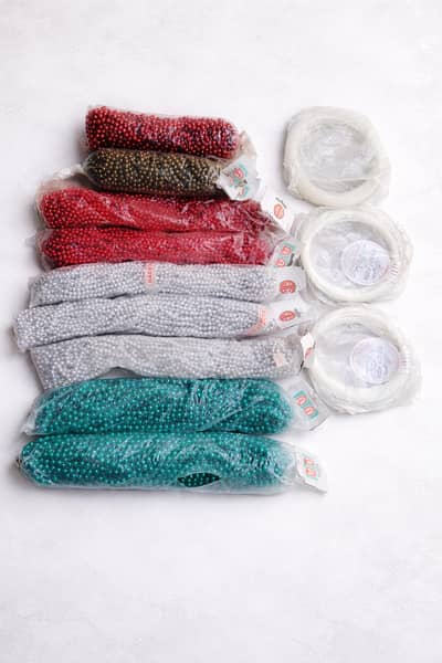Decorative Pearl and Beads Strands with Nylon Thread Rolls