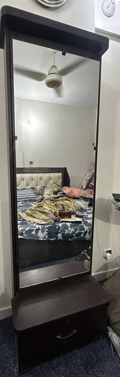 Dressing table with mirror and cabinet
