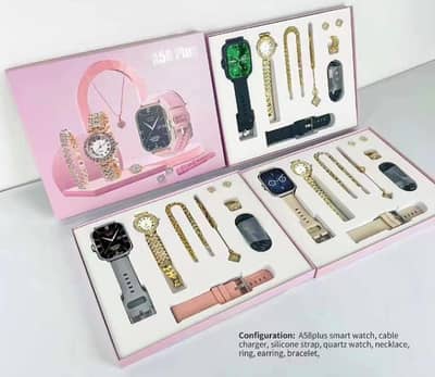A58 Plus Gift Sets 6 IN 1 Ladies Smart Watch