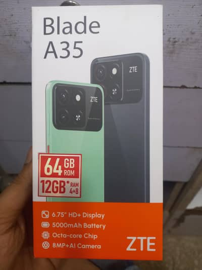 ZTE Blade A35 64 Gb rom, 4gb RAM upto 12GB expandable