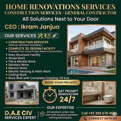 Home Renovations Services / Construction Services  /General Contractor