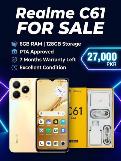 Realme C61 (6/128) PTA Approved | Box Pack