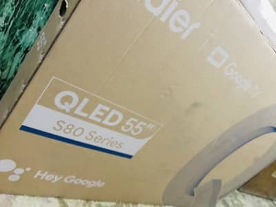 Haier S80 series qled box 10by10 never open 55inch 120hzrs display