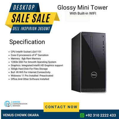 Dell Inspiron 3650 – Core i3 6th | 8GB RAM | 500 HDD – Okara