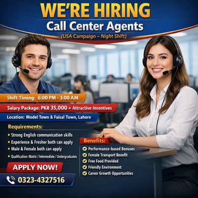 Call Center Job / Fresher Job / Male & female / ( USA Campaign )