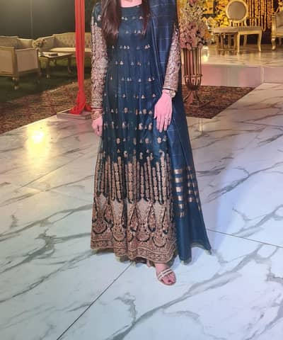 formal party wear blue frock