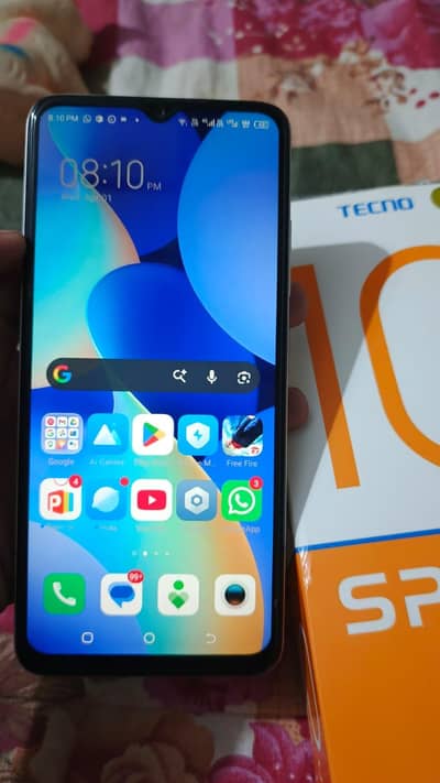 Tecno Spark 10 C 10/10 with full box charger.