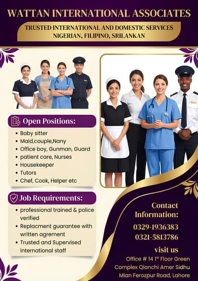 Nigerian Filipino Cook Nanny Patient Care Helper House Maids Available