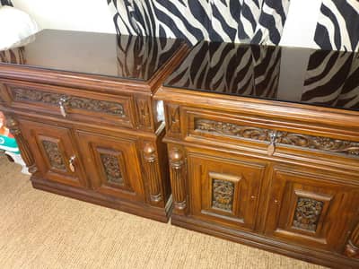 bed , dressing table, and side tables