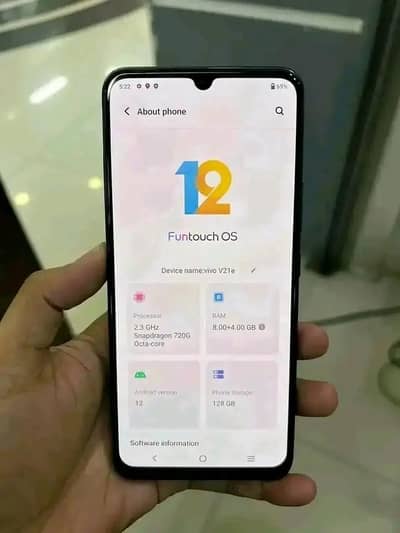vivo V21e 8gb ram 128Gb  memory full box 03034634596