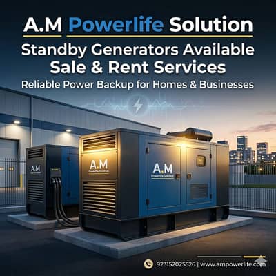 Standby Generators 5KVA to 2500KVA for Sale & Rent | A. M Powerlife So