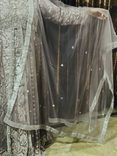 Fancy heavy hand work gown maxi