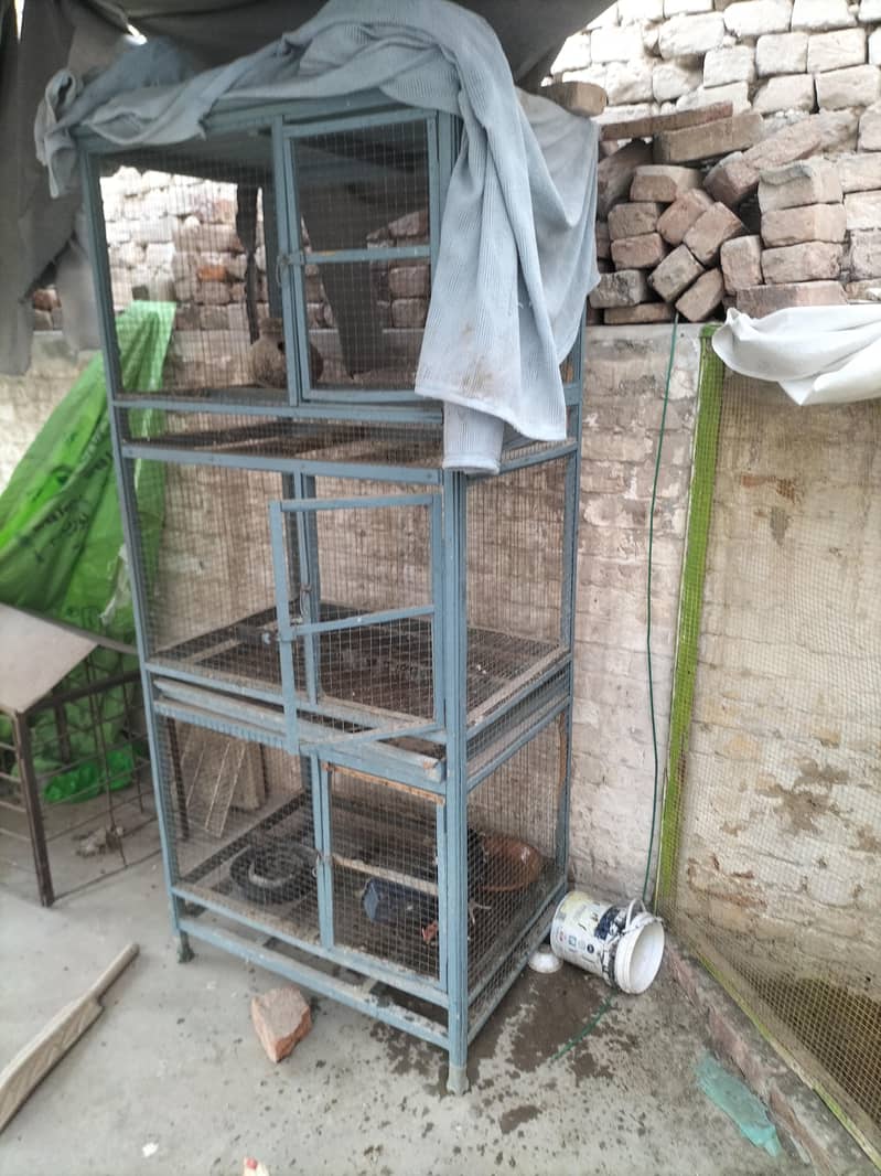 بڑا مضبوط 3 پورشن والا پنجرہ (ٹرے کے ساتھ) برائے فروخت 2