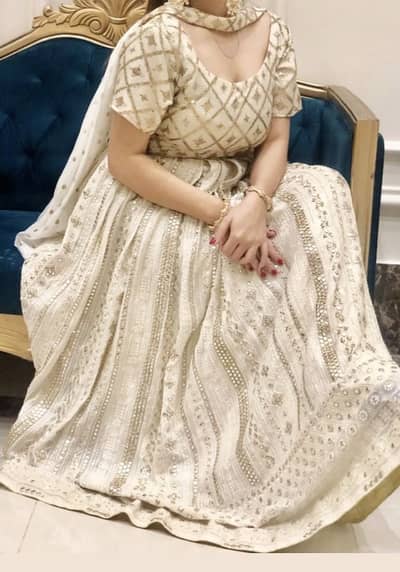 Lehenga , choli with unique style dupatta