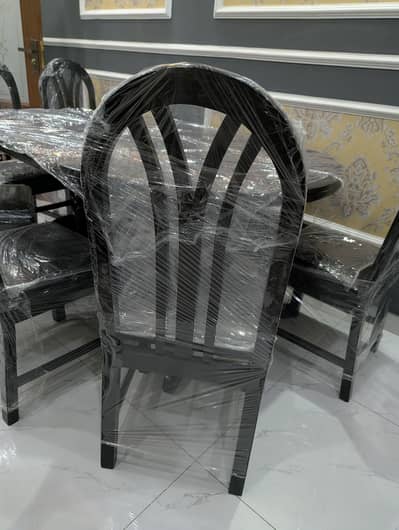 Wooden Dining table with 6 chairs new condition