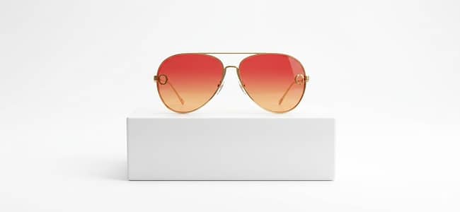 premium aviator sunglasses-Gold frame red lens Uv protection