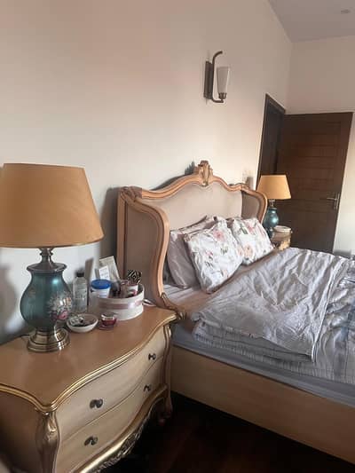 Modern bur fancy Shisham bed set