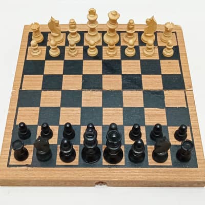 1960s Wooden 'HPG Series' Chess Set with Wooden Board and Storage Box