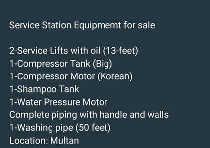 Running Car Wash Equipment for sale in Multan.  Contact: 0304-7609494