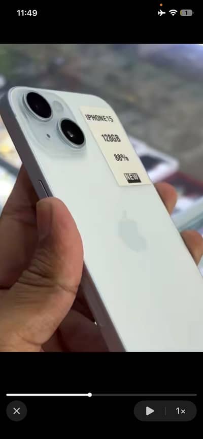 iPhone 15 10/10 jv sky blue color 88 battery health total genuine