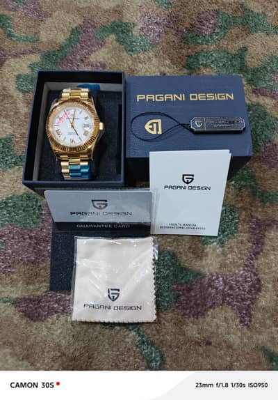 Imported Brand New Pagani Design day&date white dial gold watch