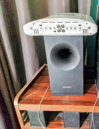 Samsung home theater heavy base woffer 2 spker 4 chanel japnes amp
