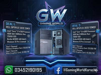 Dell Optiplex 3020 Tower i5 i7 4th Gen Deals Availeble @ Gaming World