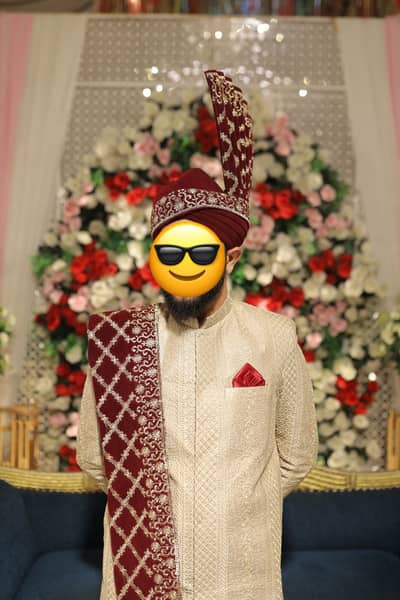 Sherwani + Turban + Shawl + Shoes (Khussay)